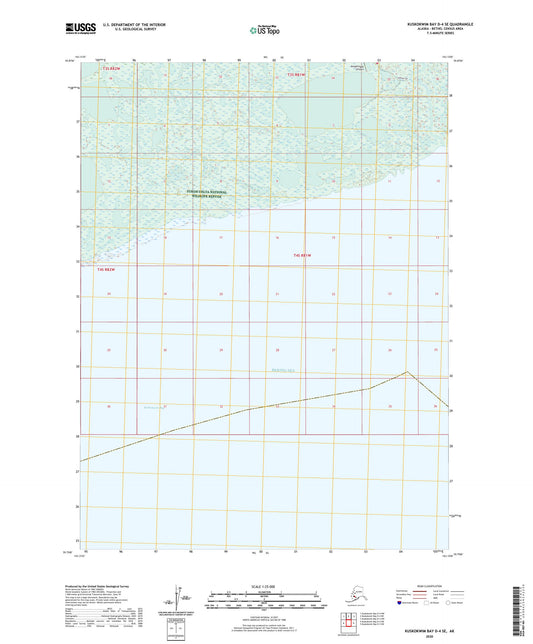 Kuskokwim Bay D-4 SE Alaska US Topo Map Image