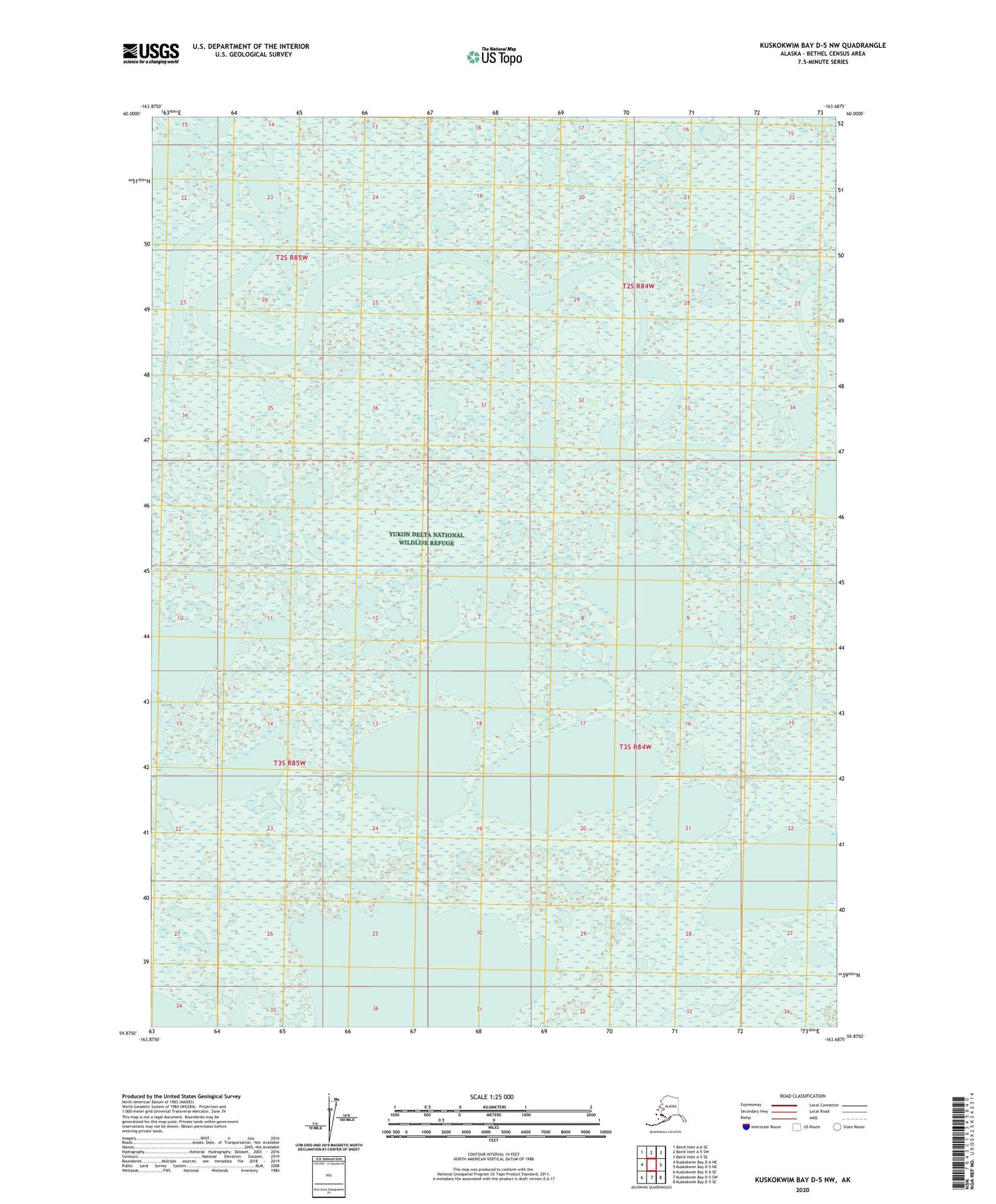 Kuskokwim Bay D-5 NW Alaska US Topo Map Image