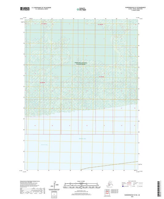 Kuskokwim Bay D-5 SE Alaska US Topo Map Image