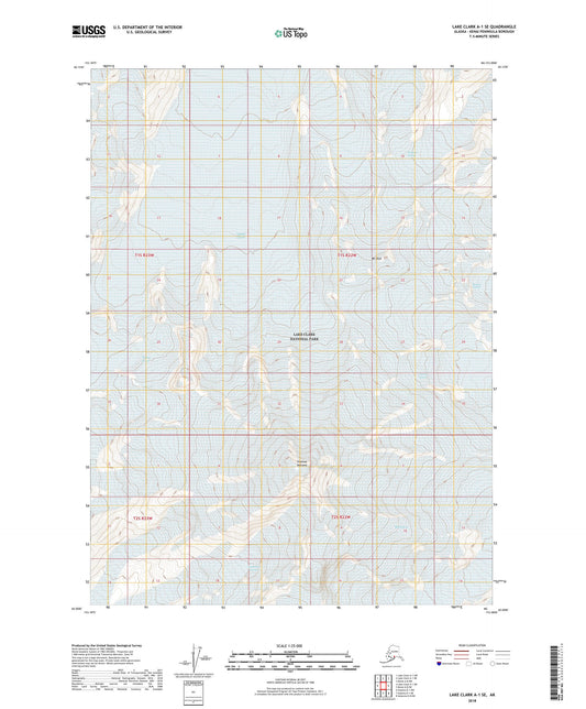 Lake Clark A-1 SE Alaska US Topo Map Image