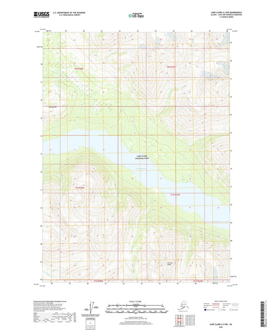 Lake Clark A-3 NW Alaska US Topo Map Image