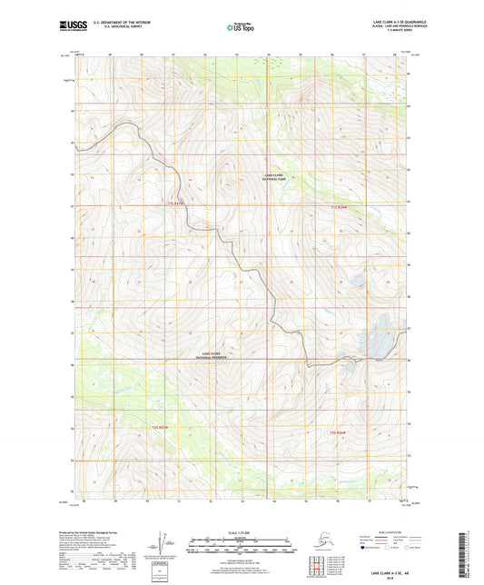 Lake Clark A-3 SE Alaska US Topo Map Image