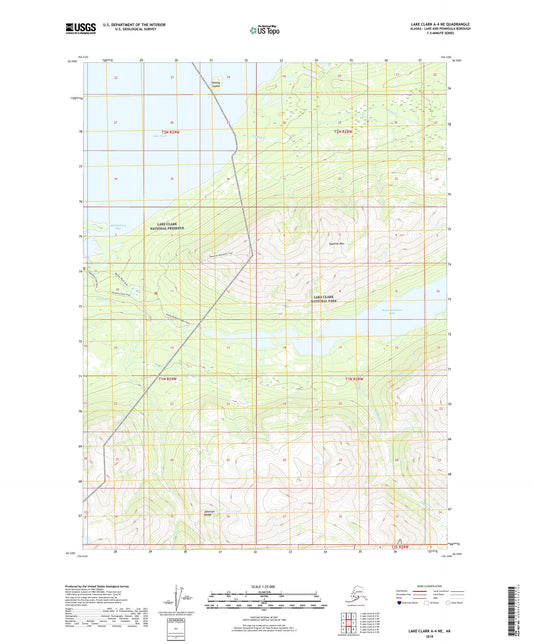 Lake Clark A-4 NE Alaska US Topo Map Image