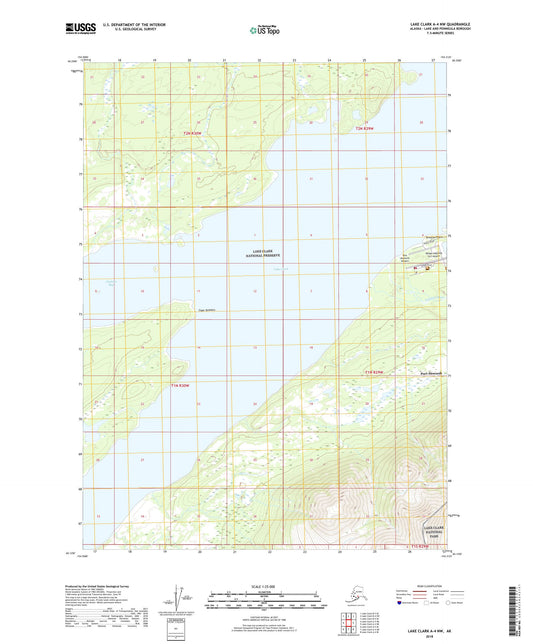 Lake Clark A-4 NW Alaska US Topo Map Image