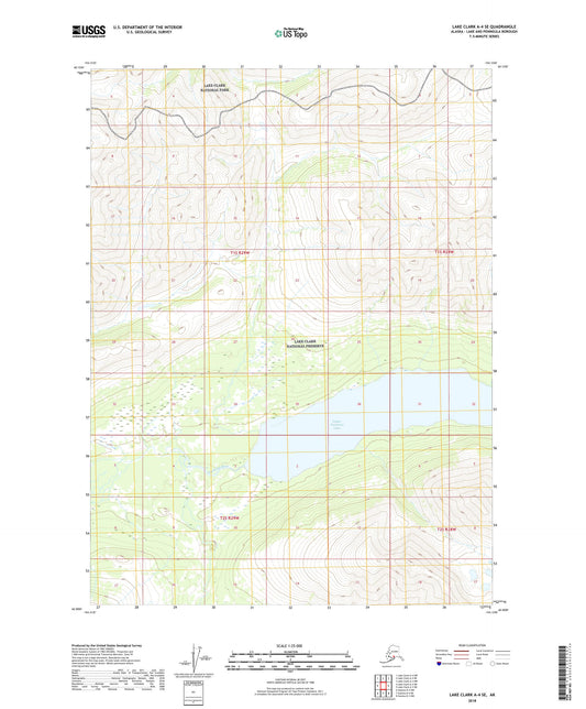 Lake Clark A-4 SE Alaska US Topo Map Image