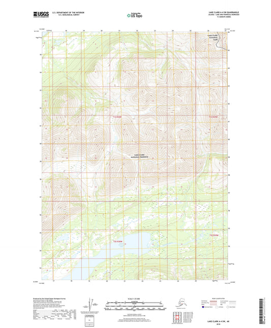 Lake Clark A-4 SW Alaska US Topo Map Image