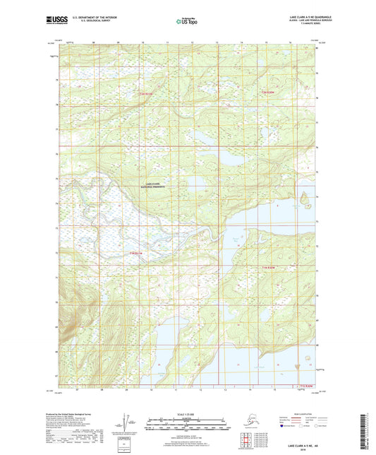Lake Clark A-5 NE Alaska US Topo Map Image