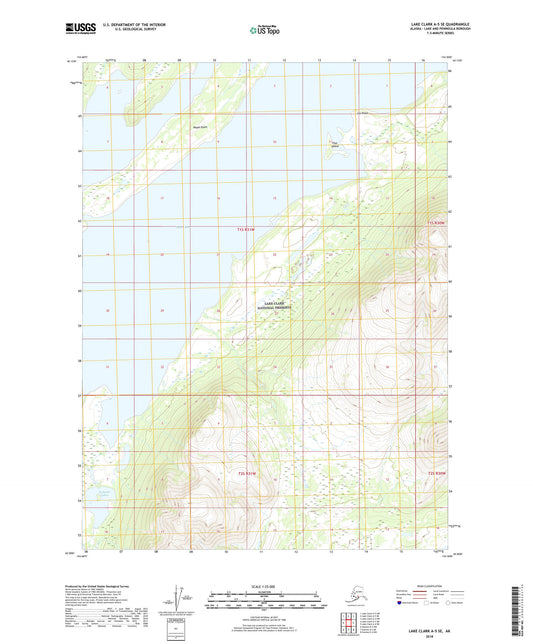 Lake Clark A-5 SE Alaska US Topo Map Image