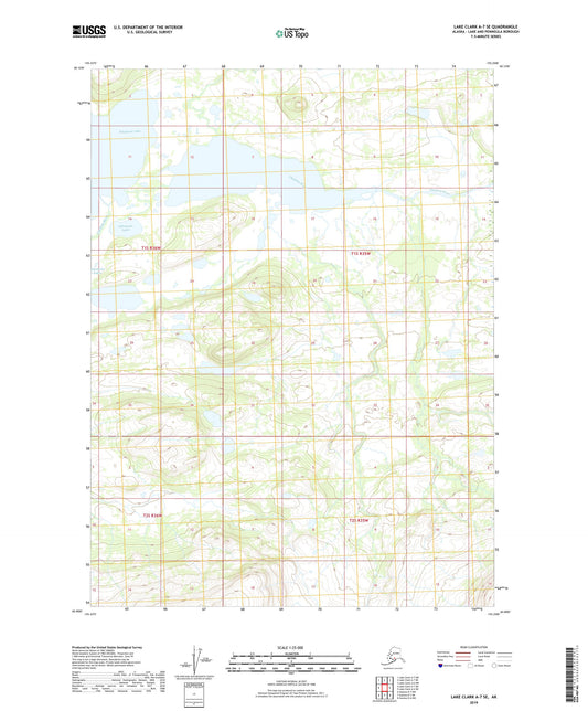 Lake Clark A-7 SE Alaska US Topo Map Image