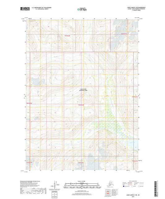 Lake Clark B-1 NE Alaska US Topo Map Image