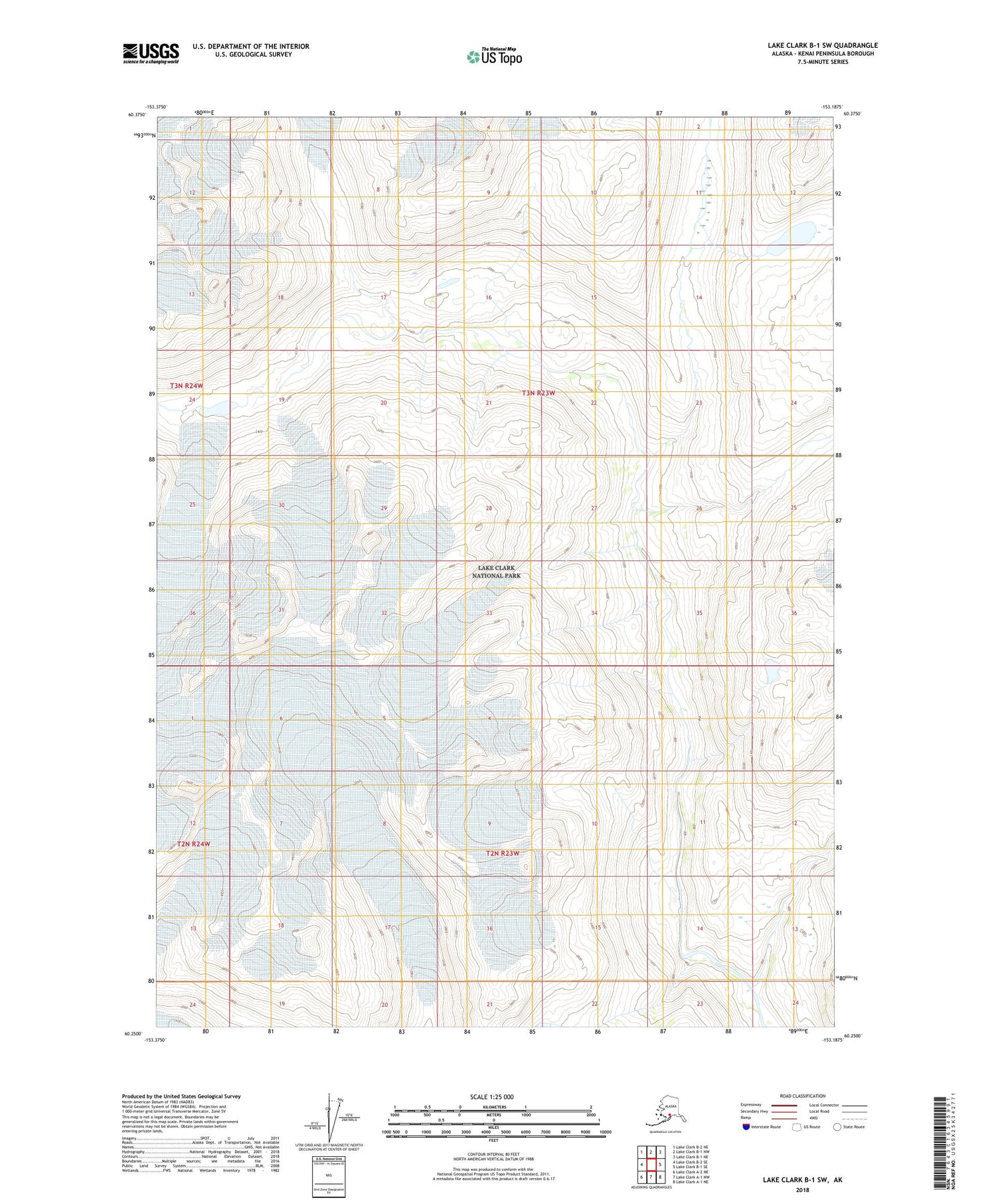 Lake Clark B-1 SW Alaska US Topo Map Image
