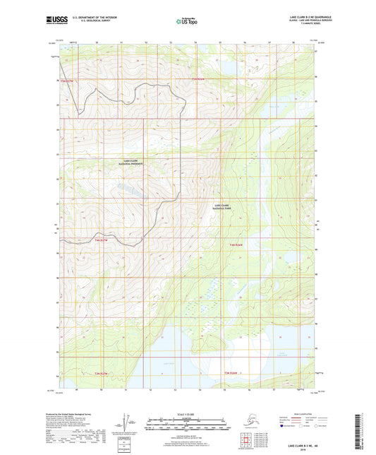 Lake Clark B-3 NE Alaska US Topo Map Image