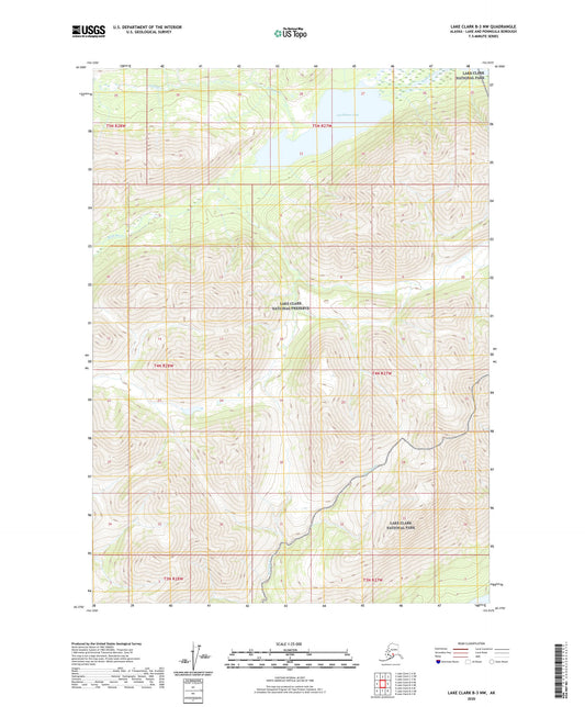 Lake Clark B-3 NW Alaska US Topo Map Image