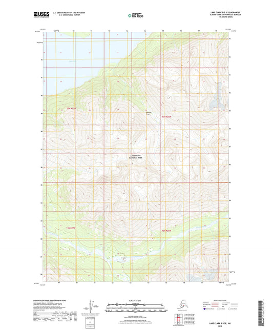 Lake Clark B-3 SE Alaska US Topo Map Image