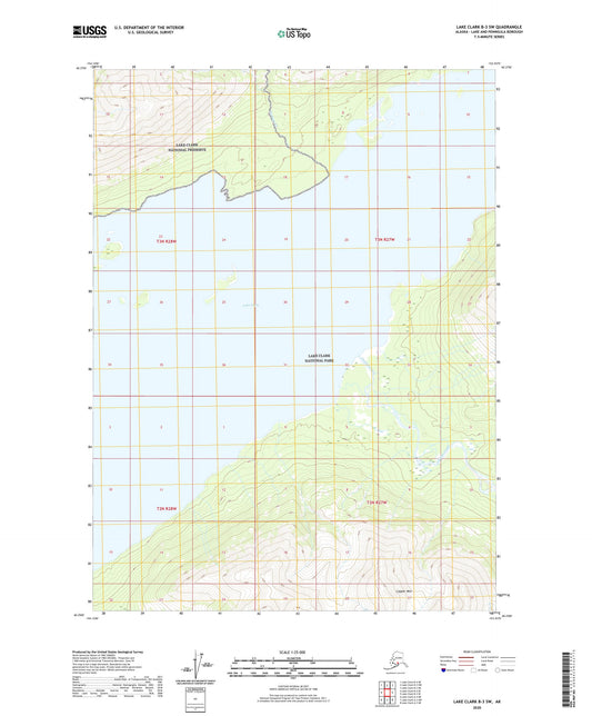 Lake Clark B-3 SW Alaska US Topo Map Image