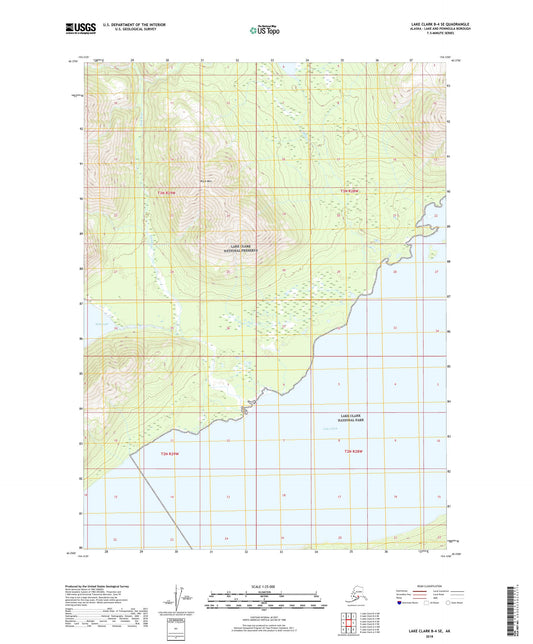 Lake Clark B-4 SE Alaska US Topo Map Image