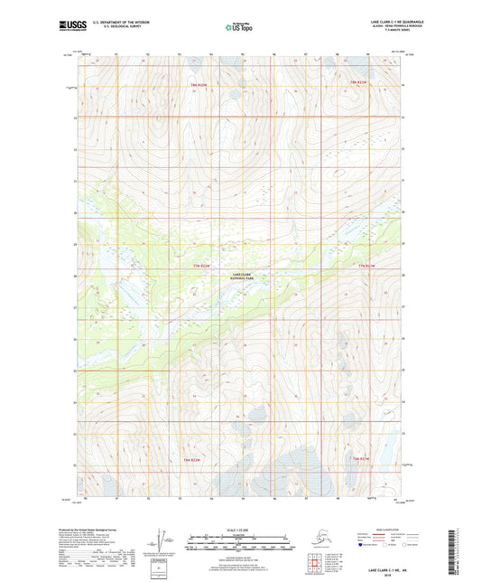 Lake Clark C-1 NE Alaska US Topo Map Image