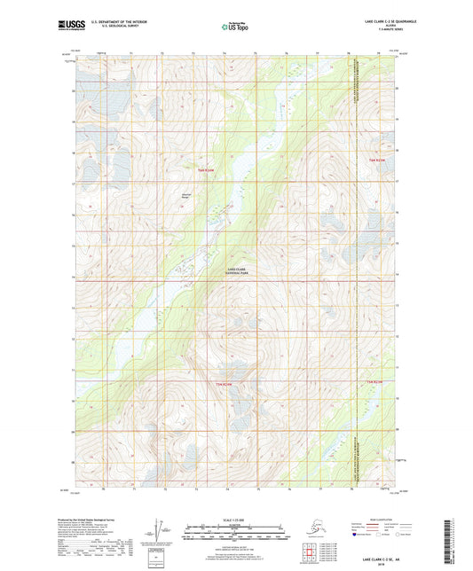 Lake Clark C-2 SE Alaska US Topo Map Image