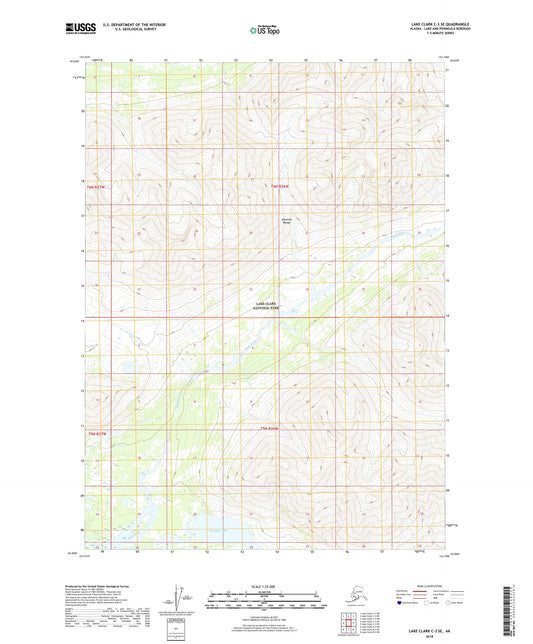 Lake Clark C-3 SE Alaska US Topo Map Image
