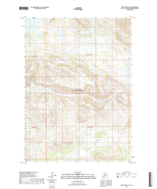 Lake Clark C-4 SE Alaska US Topo Map Image