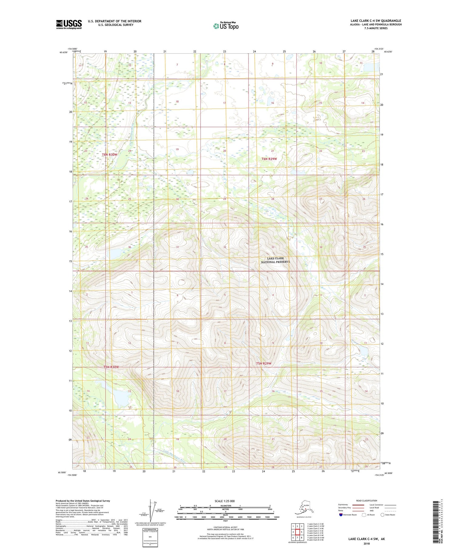 Lake Clark C-4 SW Alaska US Topo Map Image