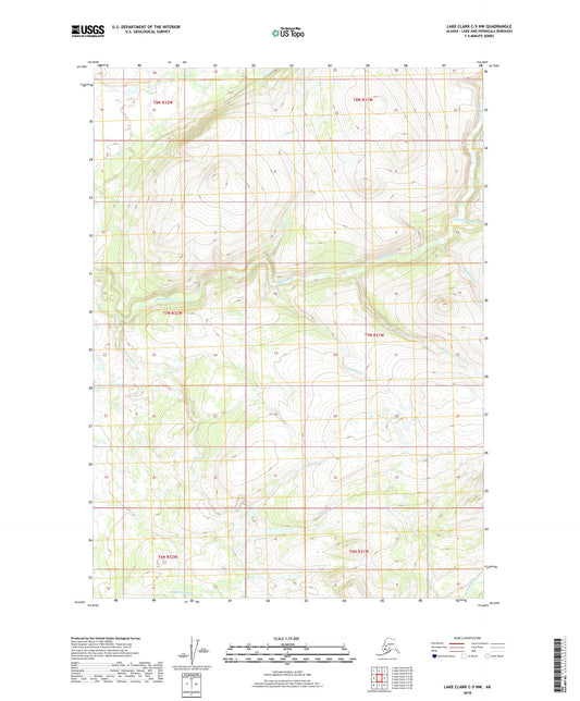 Lake Clark C-5 NW Alaska US Topo Map Image