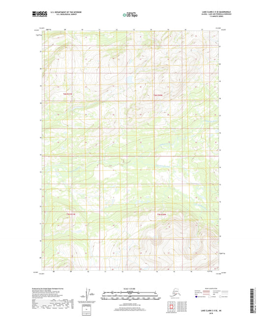 Lake Clark C-5 SE Alaska US Topo Map Image