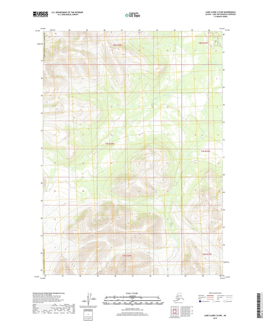 Lake Clark C-8 NW Alaska US Topo Map Image