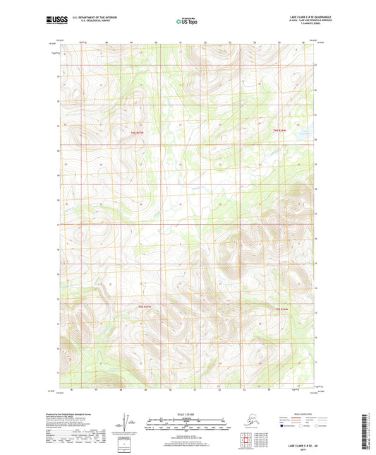 Lake Clark C-8 SE Alaska US Topo Map Image