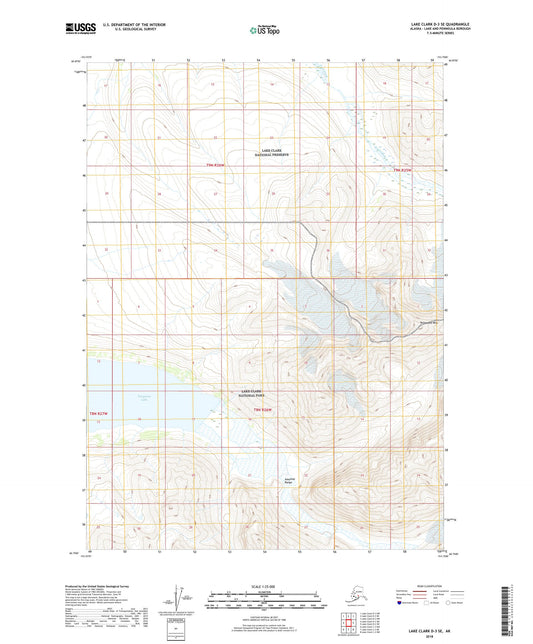 Lake Clark D-3 SE Alaska US Topo Map Image