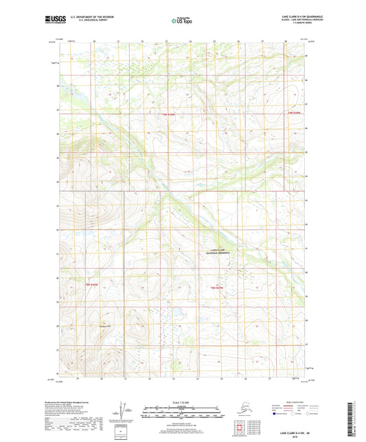 Lake Clark D-4 SW Alaska US Topo Map Image