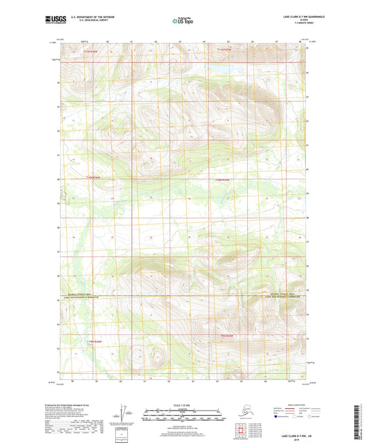 Lake Clark D-7 NW Alaska US Topo Map Image