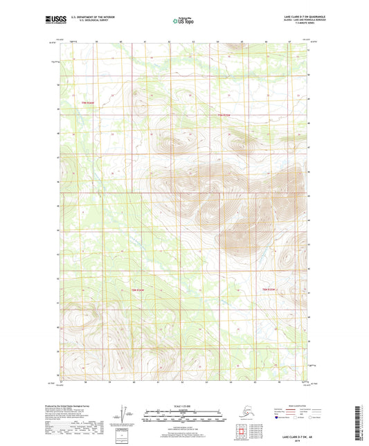 Lake Clark D-7 SW Alaska US Topo Map Image