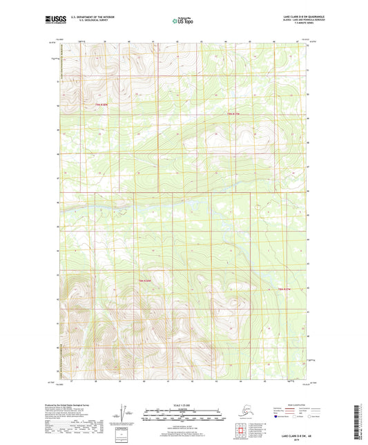 Lake Clark D-8 SW Alaska US Topo Map Image