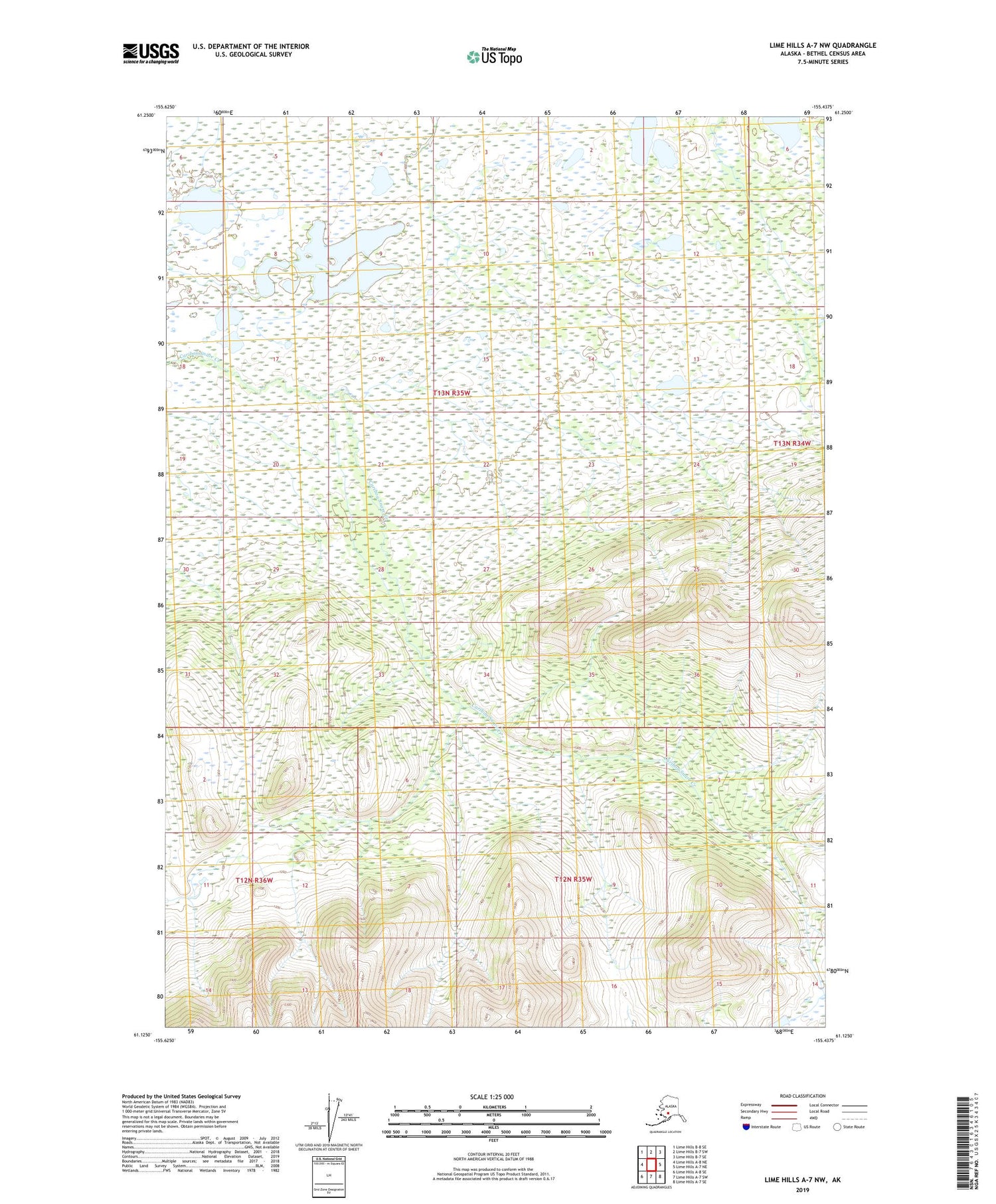 Lime Hills A-7 NW Alaska US Topo Map Image