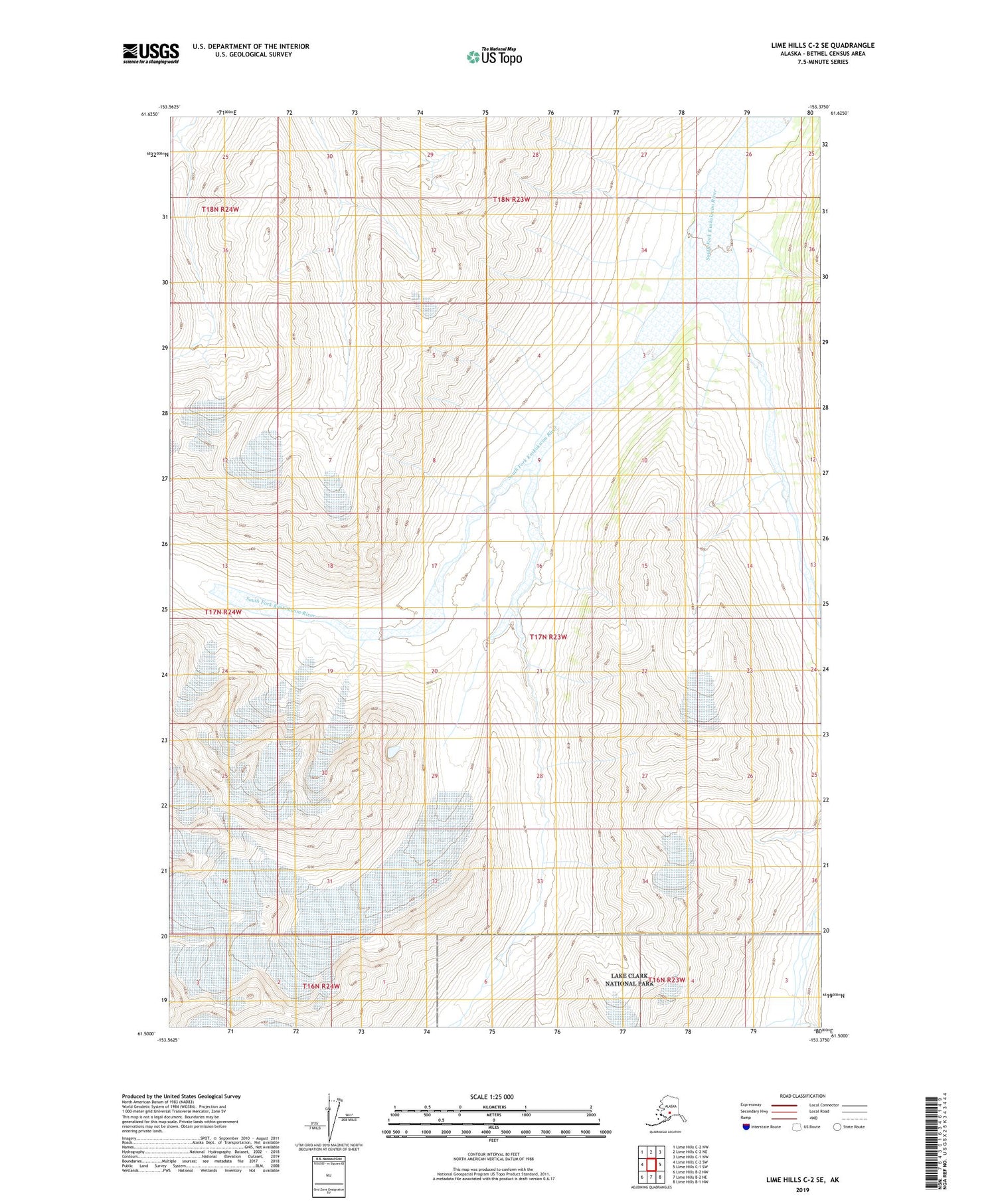 Lime Hills C-2 SE Alaska US Topo Map Image