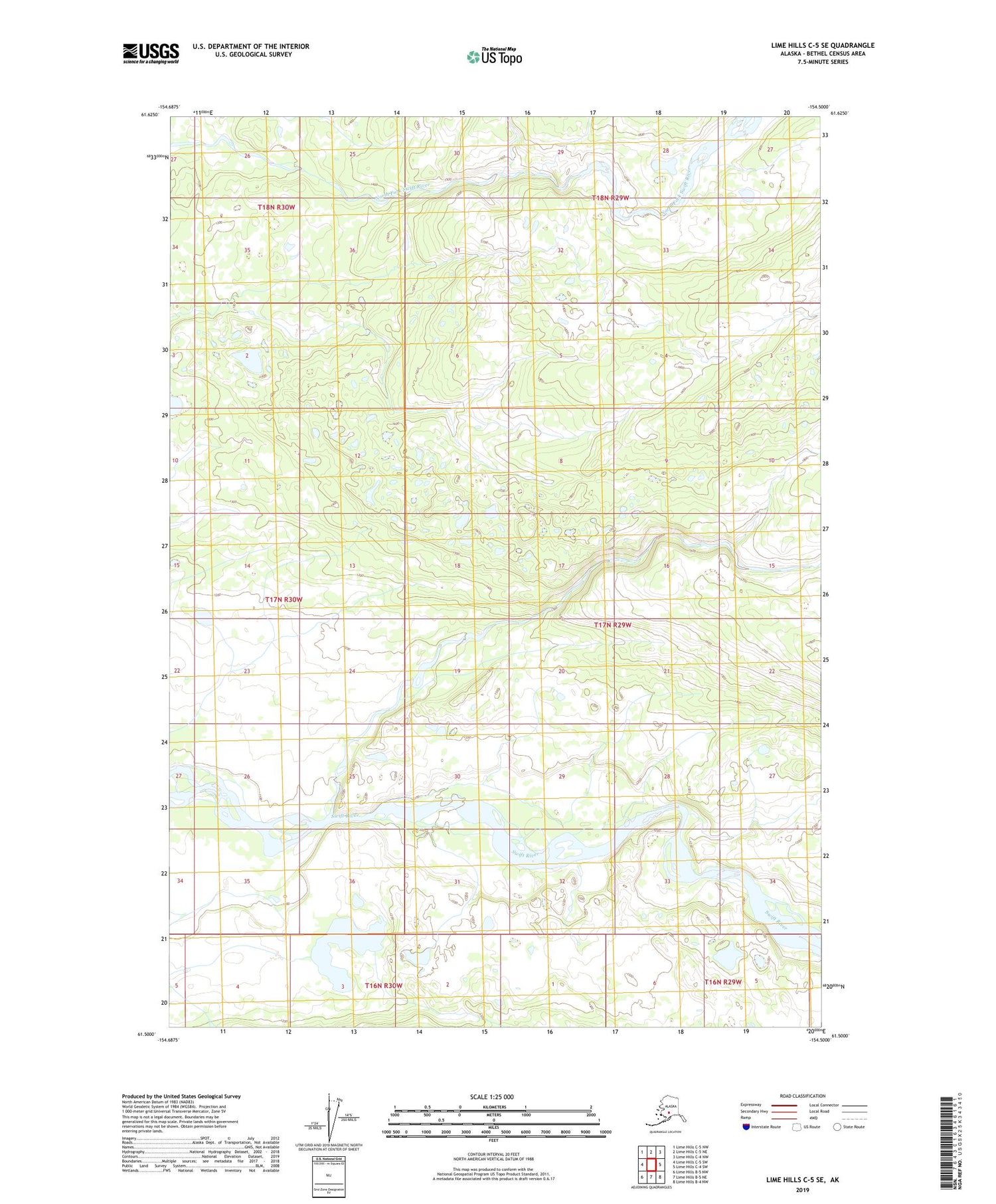 Lime Hills C-5 SE Alaska US Topo Map Image