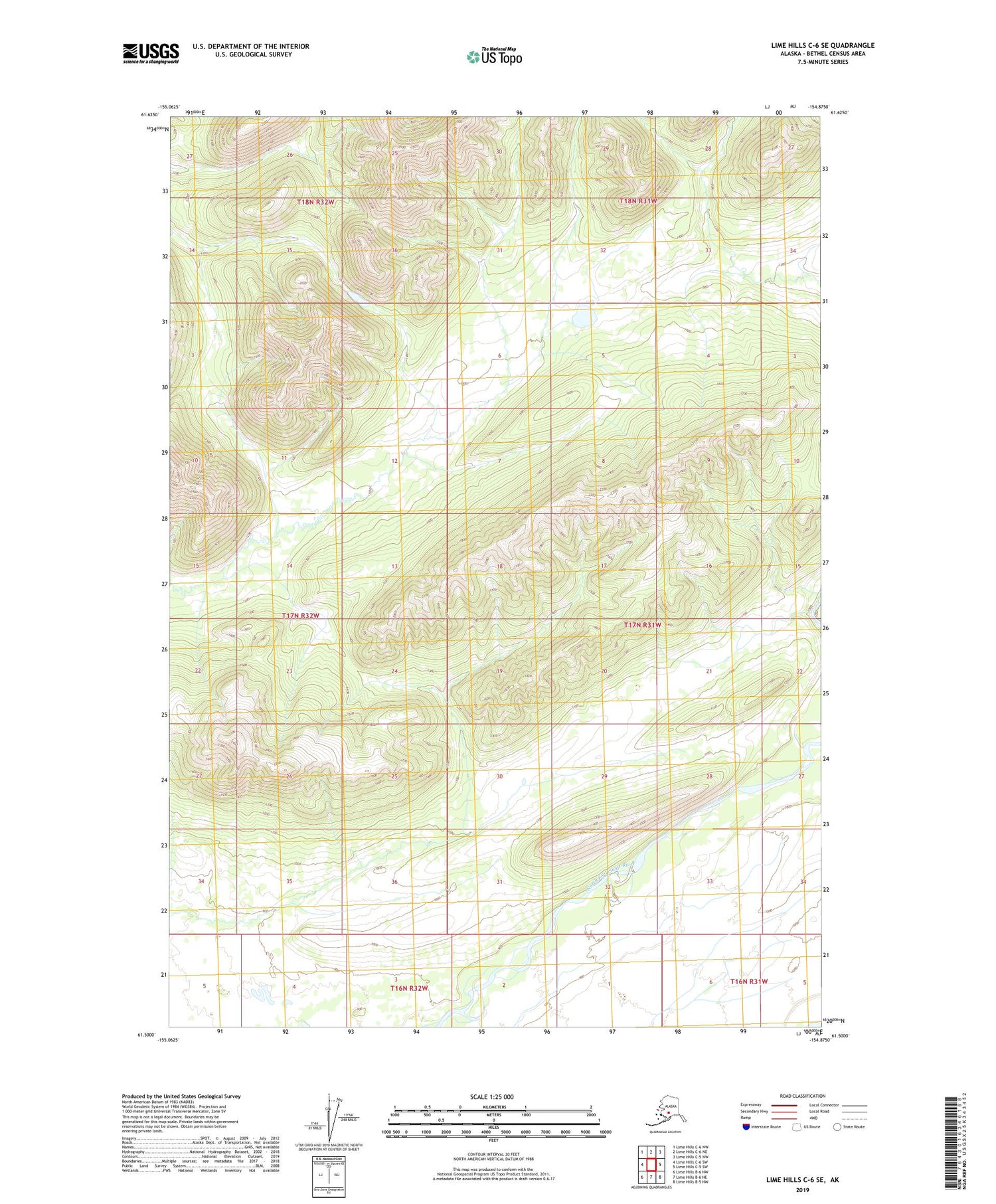 Lime Hills C-6 SE Alaska US Topo Map Image