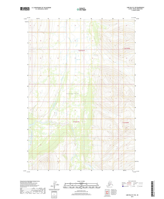 Lime Hills D-1 NE Alaska US Topo Map Image