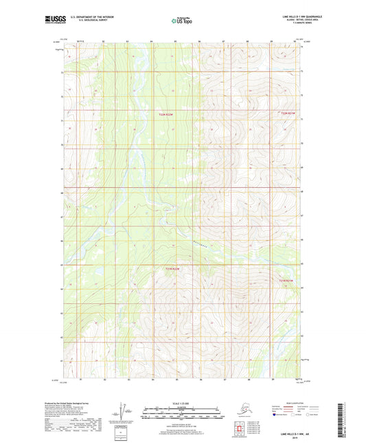 Lime Hills D-1 NW Alaska US Topo Map Image