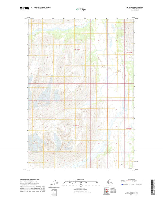 Lime Hills D-2 NW Alaska US Topo Map Image