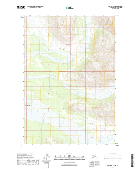 Lime Hills D-4 NW Alaska US Topo Map Image