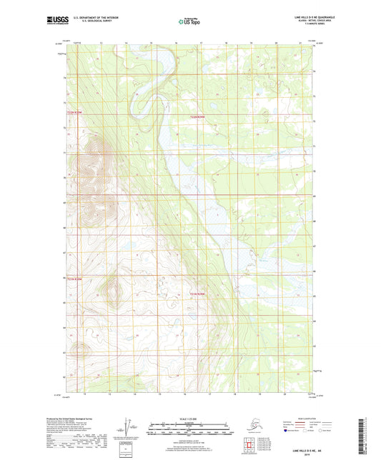 Lime Hills D-5 NE Alaska US Topo Map Image