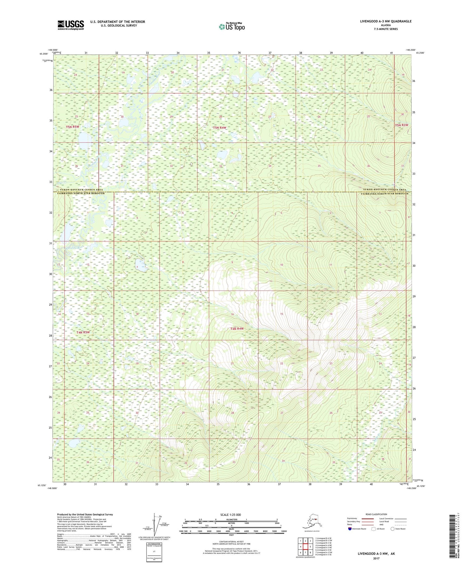 Livengood A-3 NW Alaska US Topo Map Image