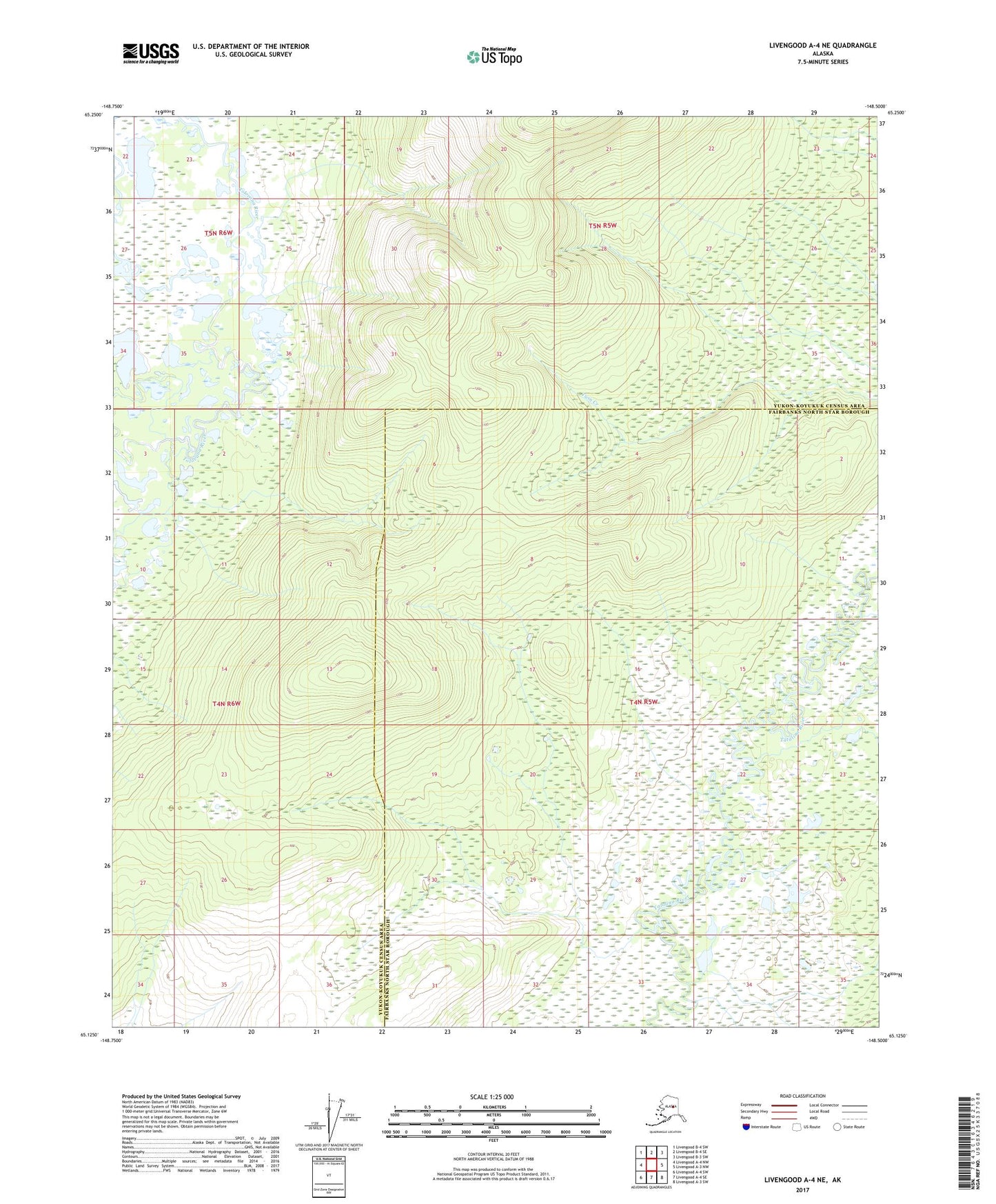 Livengood A-4 NE Alaska US Topo Map Image