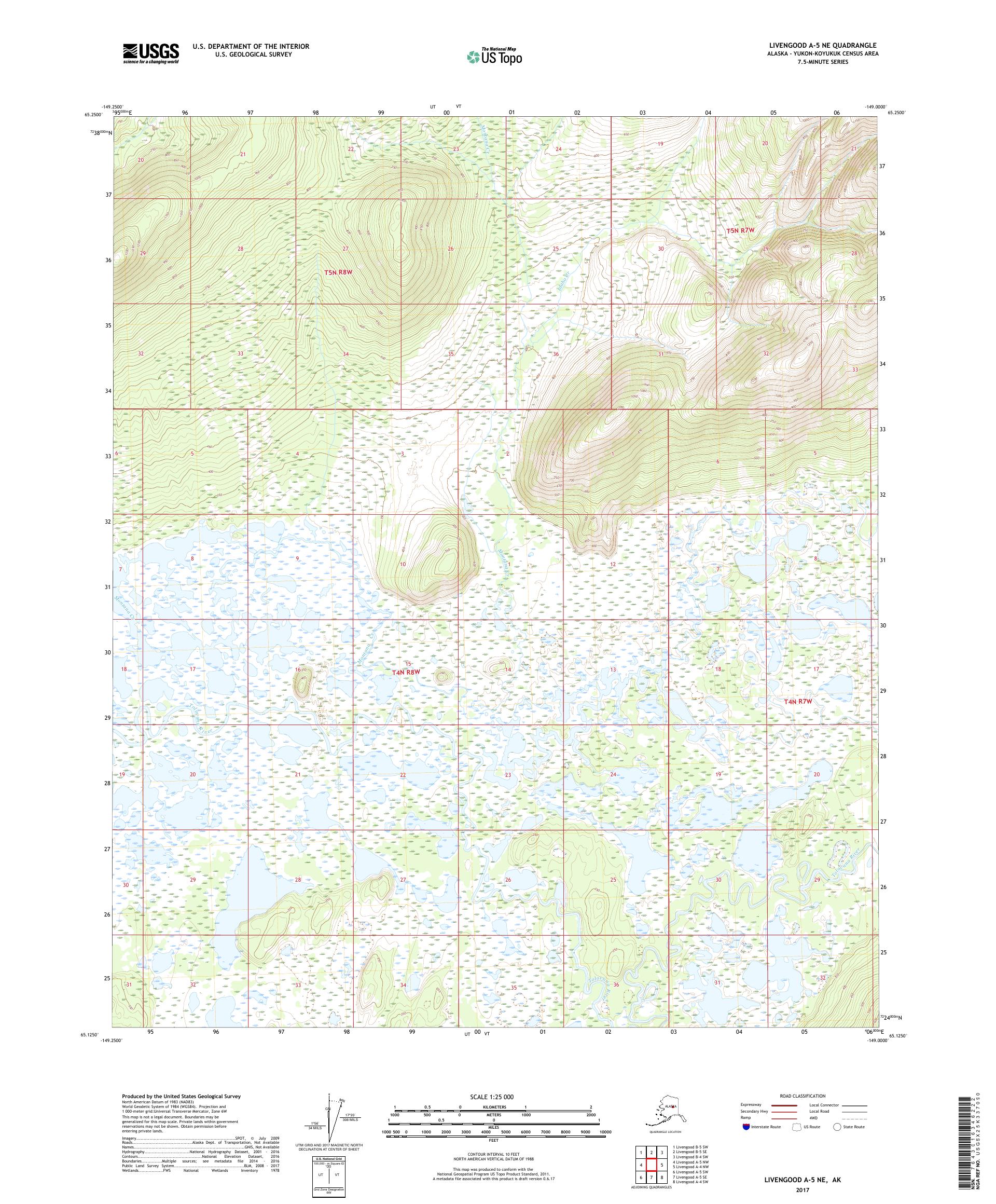 Livengood A-5 NE Alaska US Topo Map – MyTopo Map Store