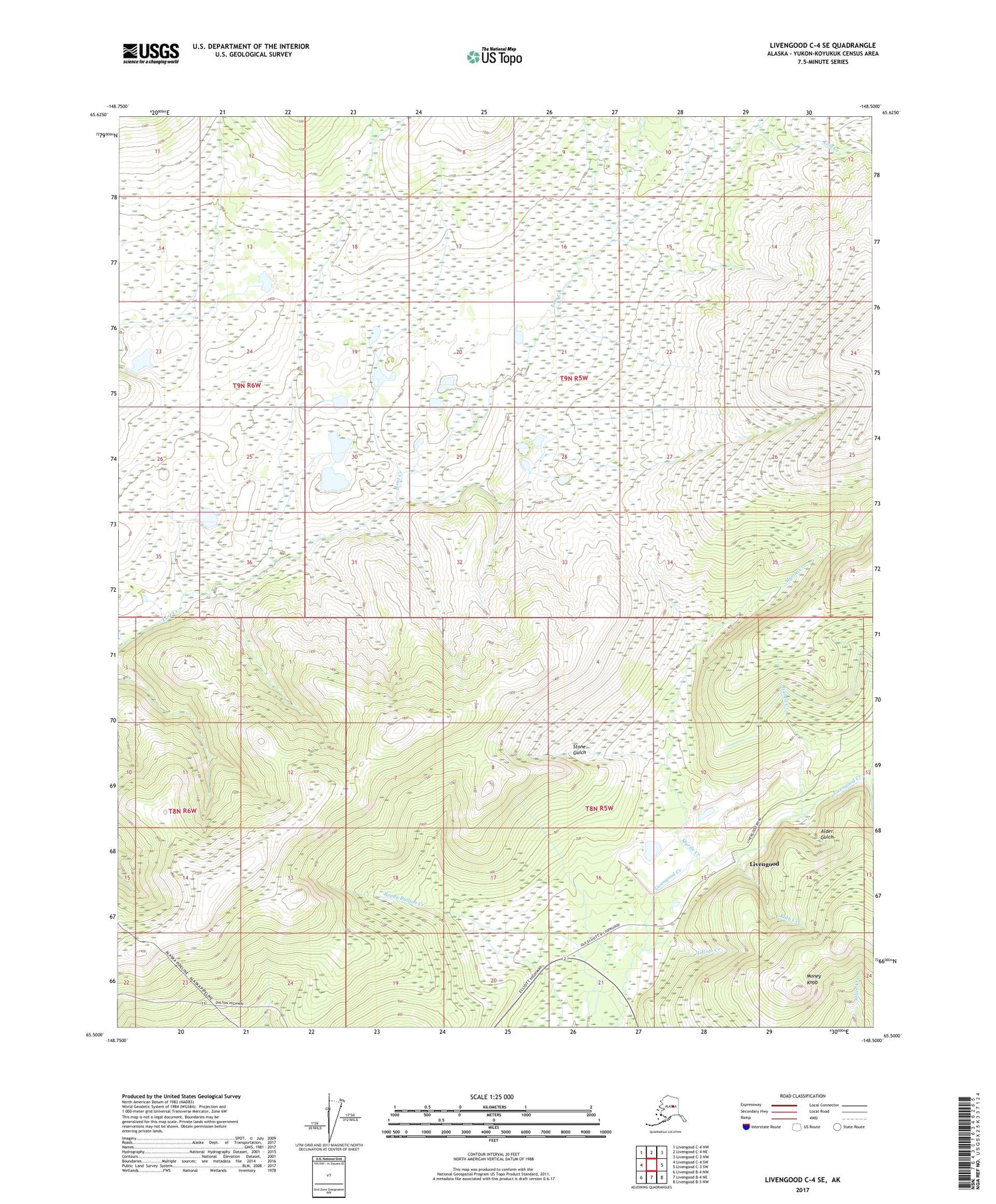 Livengood C-4 SE Alaska US Topo Map Image