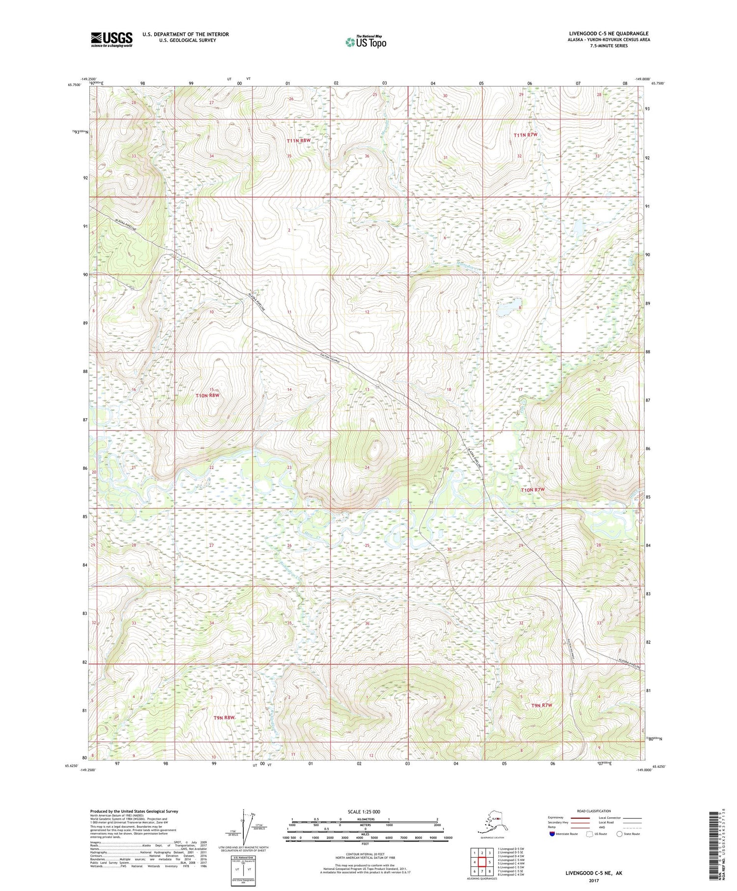 Livengood C-5 NE Alaska US Topo Map Image