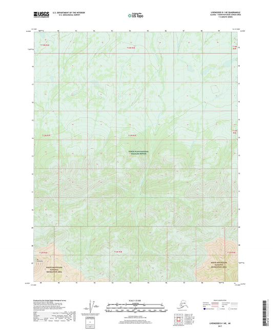 Livengood D-1 NE Alaska US Topo Map Image