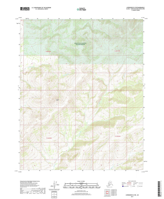 Livengood D-2 SW Alaska US Topo Map Image